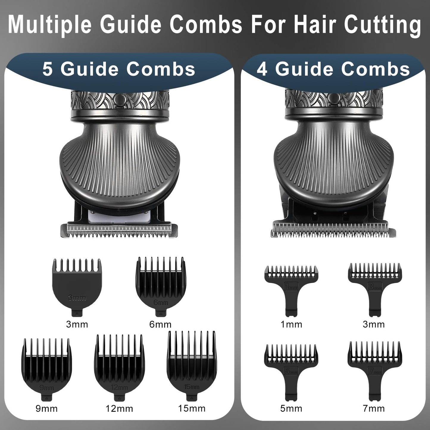 Hatteker Beard Trimmer Kit for Men Professional Hair Clipper T-Blade Beard Hair Shaver Nose Trimmer Hair Cutting Kit Body Grooming Kit Cordless 6 in 1