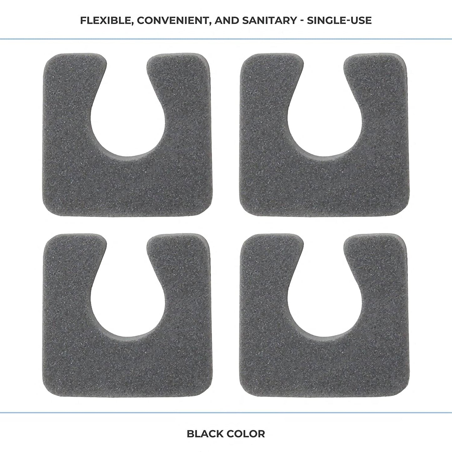 ForPro Sole Toe Separators - Black Luxurious Foam Separators - Individual Toe Separators for Pedicures â€“ 144-Count