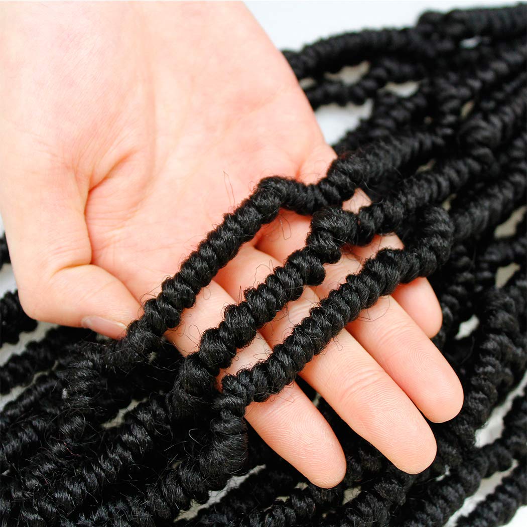 Bomb Twist Crochet Hair 12 Inch 6 Packs Mini Passion Twist Crochet Hair for Black Women Pre-looped Spring Twist Crochet Braids Nubian Twist Synthetic Hair Extension (1B#)