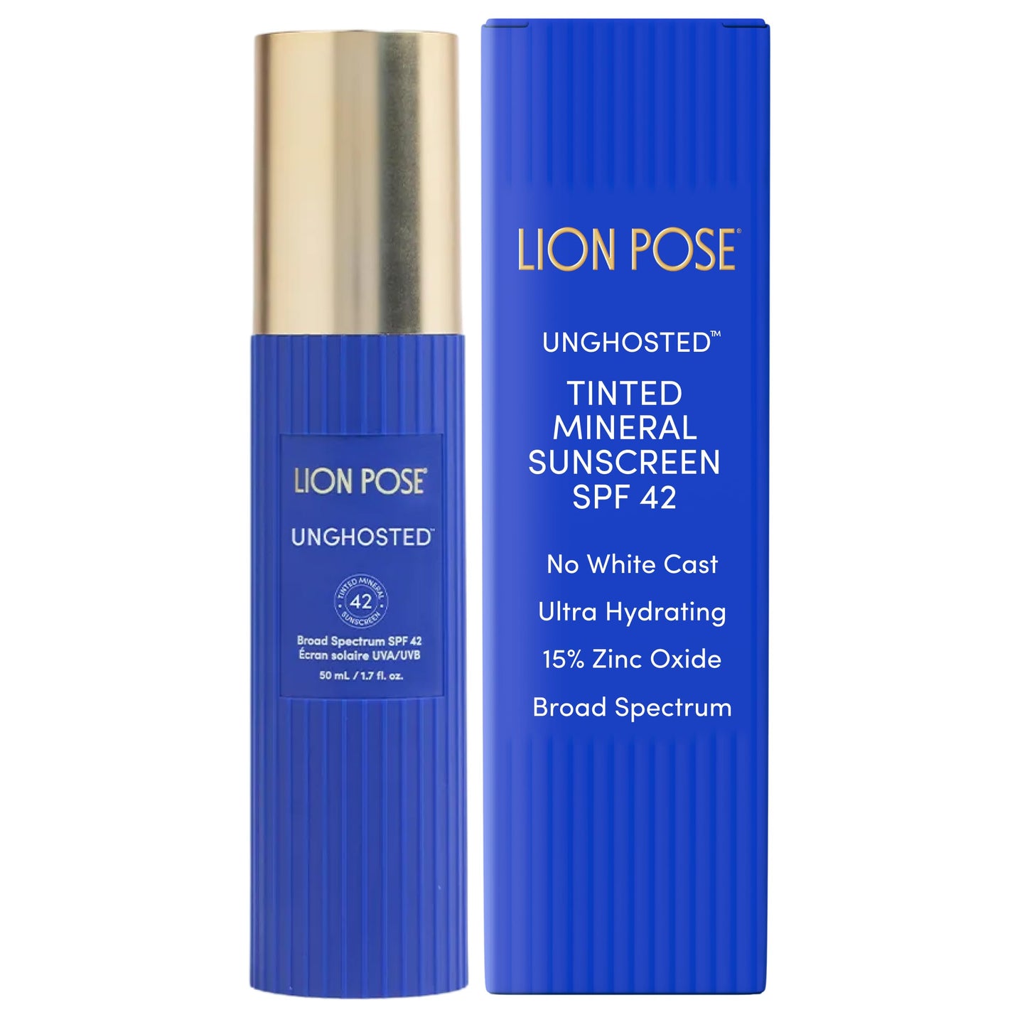 Lion Pose Tinted Mineral Sunscreen SPF 42, Reef Safe Face & Body Lotion