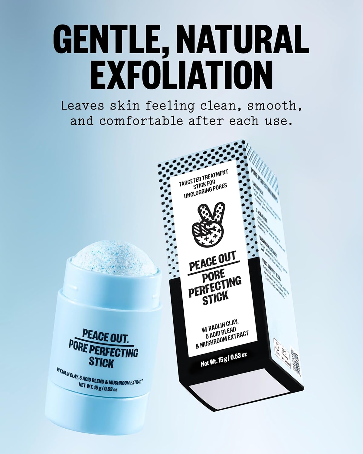 Pore Perfecting Stick - Kaolin Clay Exfoliating Face Cleanser with Glycolic & Salicylic Acids | 0.53 oz
