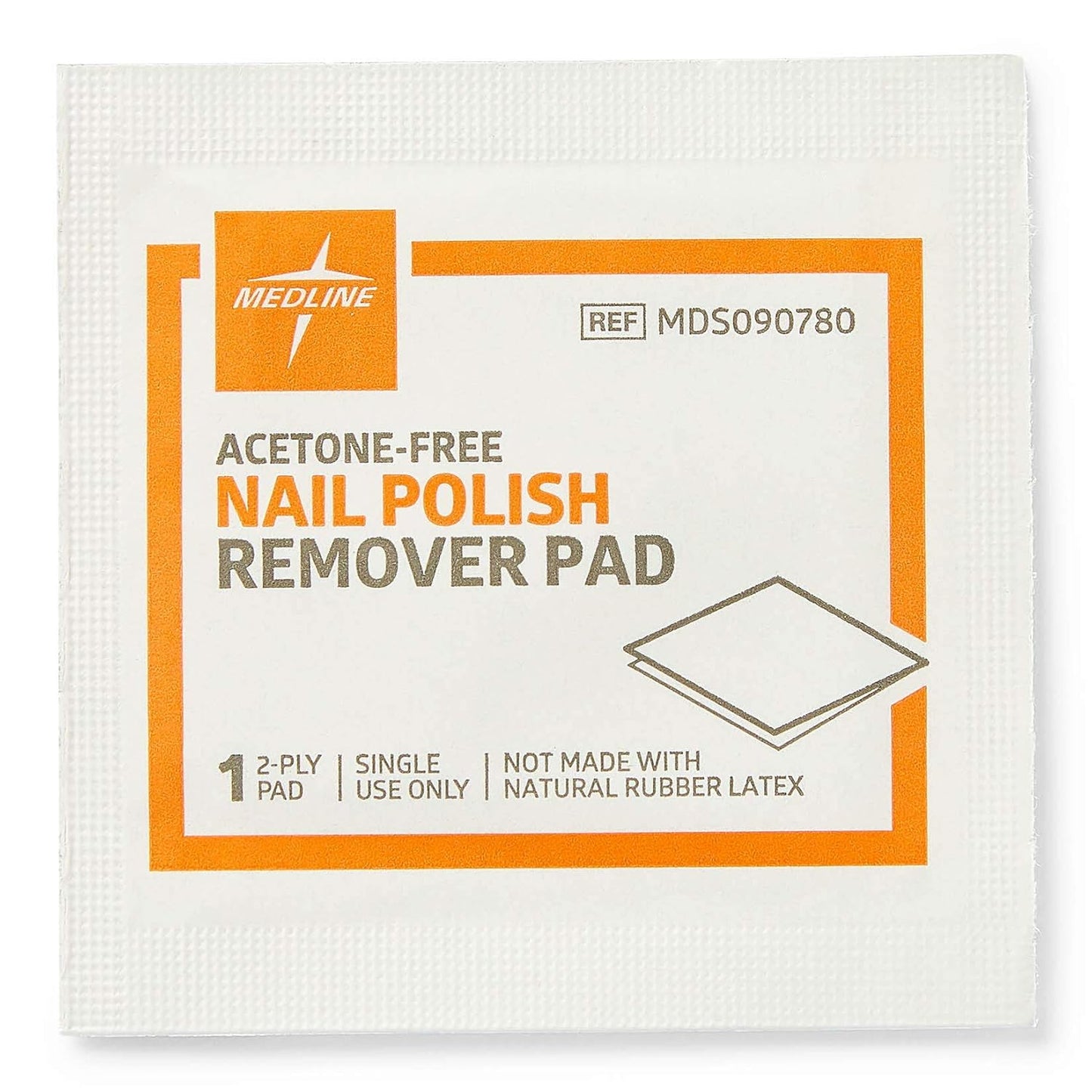 Medline Nail Polish Remover Pads - Acetone Free, Travel-Friendly, Case of 1000