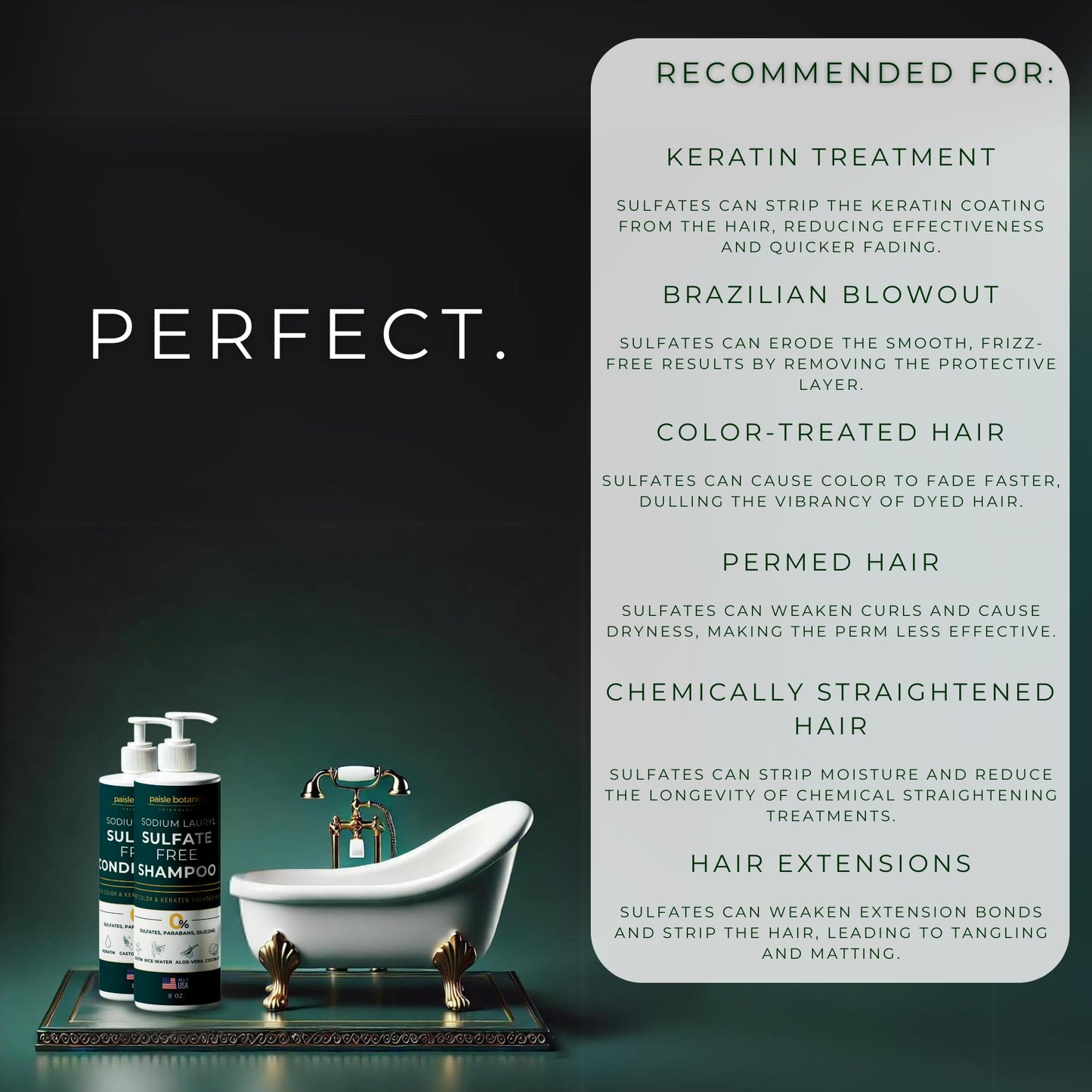 Sodium Lauryl Sulfate Free Shampoo and Conditioner Set For Color Treated Hair ALL NATURAL Women & Men Shampoo and Conditioner SLS Paraben and Sulfate Free for Daily Routine