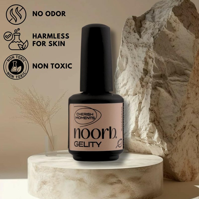 noorb beauty Nude Gel Polish, Natural Odorless Gel Nail Polish with Organic Pigments, Soak Off UV Gel Nail Polish Colors in Nude