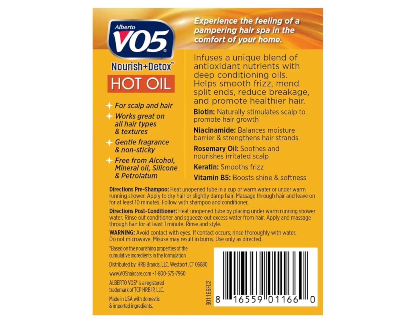 Vo5 Hot Oil Therapy Treatment - Nourishing Hair Oil for Dry Hair | 2 Count, 0.5 Ounce Each