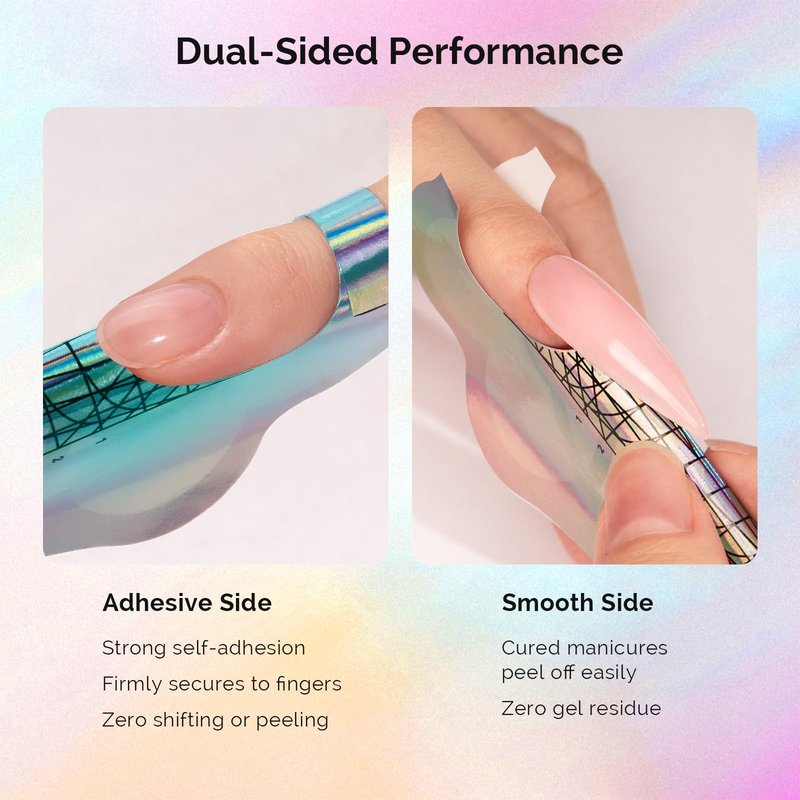 MelodySusie Nail Forms for Nail Extensions 100PCS, Long Length and Strong Adhesion, for Acrylic, Builder Gel and Poly Gel, for Home DIY and Salon Tools
