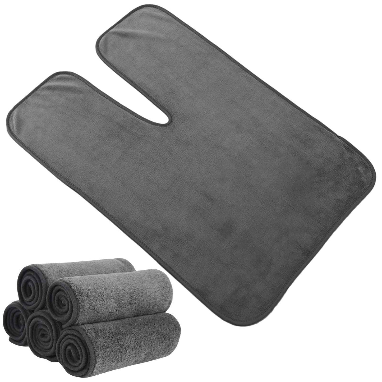 Beautician Special face wash Towel, U-Shaped face SPA Towel, Soft Microfiber Massage, 23.6 x 15.8 inches, Suitable for SPA steam, Beauty Salon, spa Center, Barber Shop (Gray, 6 Pack)