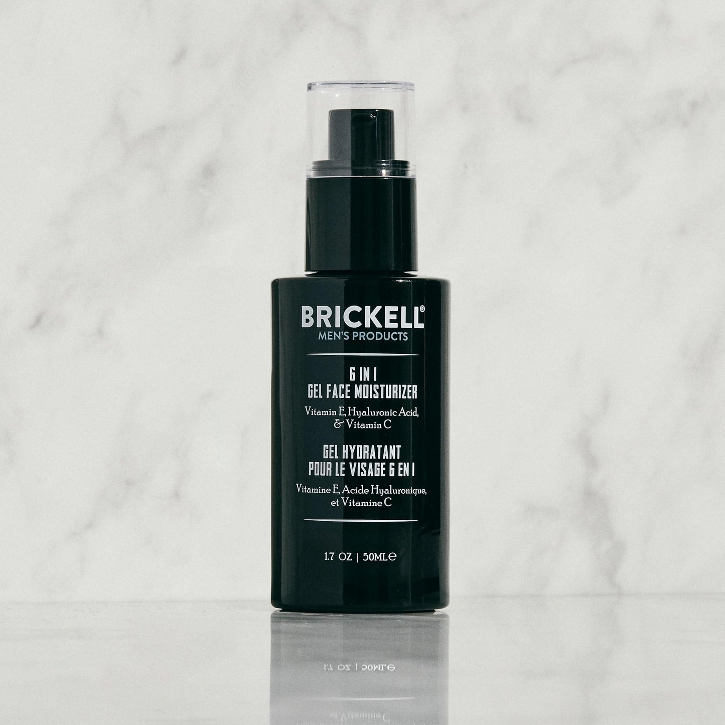 Brickell Men's 6 in 1 Gel Face Moisturizer for Men, Gel Moisturizer With Hyaluronic Acid, Peptides, and Vitamin C, 1.7 ounces, Unscented