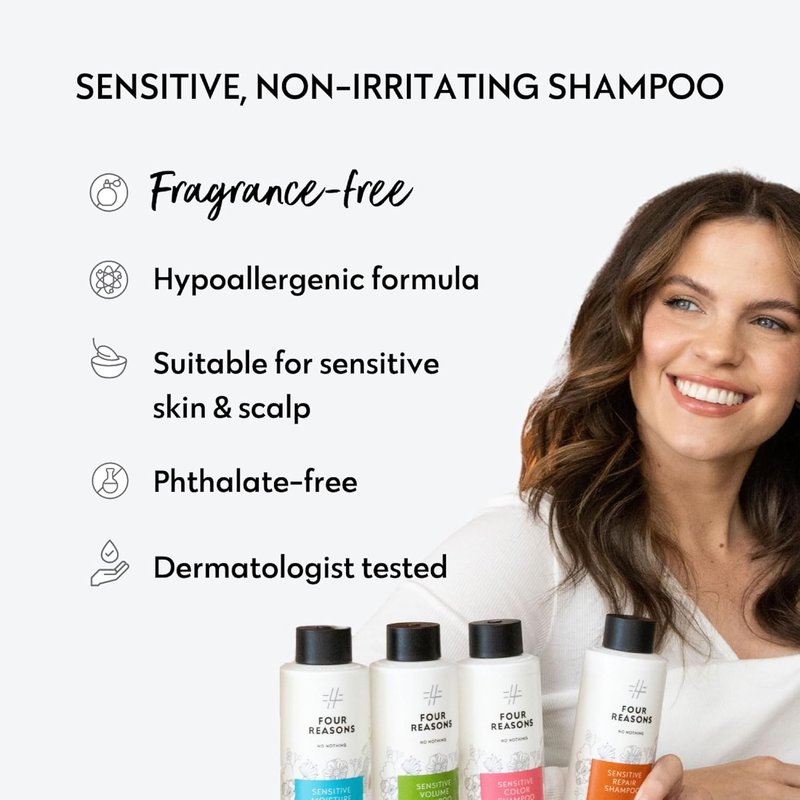 Sensitive Shampoo for Color Treated Hair - Fragrance Free & Hypoallergenic | Vegan, Paraben Free, 10.14 fl oz