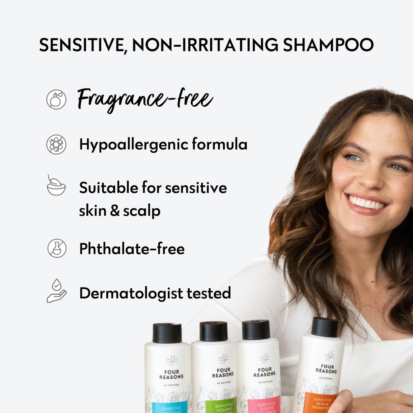 No nothing Moisture Shampoo - Fragrance Free Moisturizing Shampoo for Dry Hair & Sensitive Scalp - Hydrating, Hypoallergenic Hair Shampoo for Women with Avocado Oil - Vegan, Paraben Free, 10.1 Fl Oz