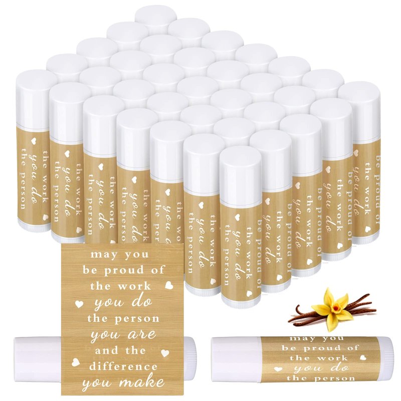 Demissle 72 Pcs Appreciation Gifts Bulk Inspirational Lip Balm Thank You Lip Balm for Father Day Teacher Graduation End of The Year Leaving Farewell Coworkers Worker Team Employee Gift Party Favors