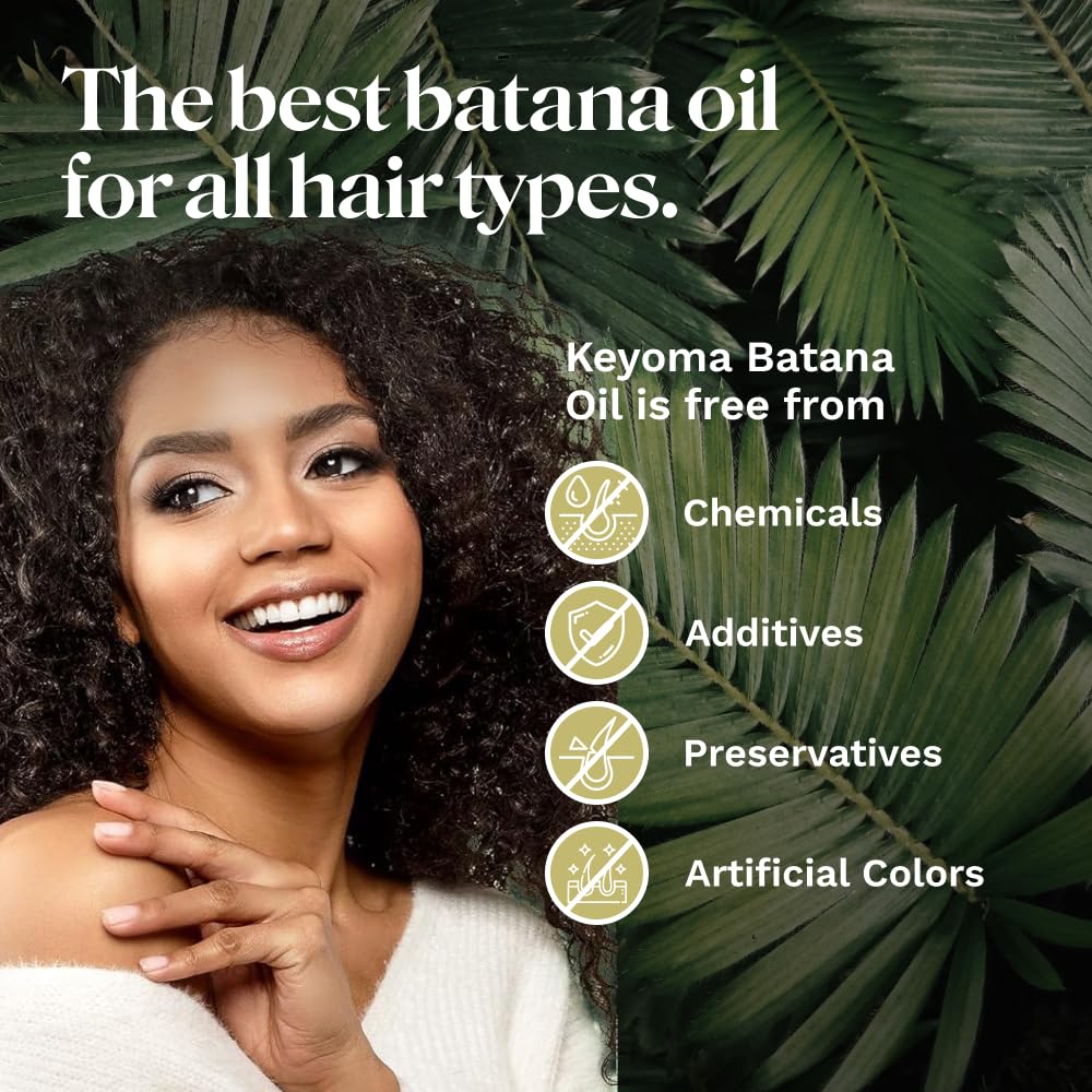 Keyoma Batana Oil for Hair Growth with Rosemary: Nourish & Detox Scalp for Thicker, Stronger, Longer Hair - 100% Organic Batana Oil from Honduras - Reduce Hair Loss (30 mL)