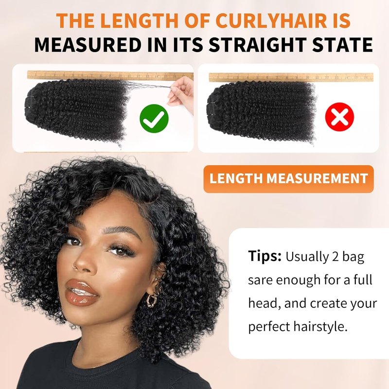 Kinky Curly Clip-In Hair Extensions - 18 Inch 120g Natural Black | 3C 4A Texture, 8Pcs with 20 Clips