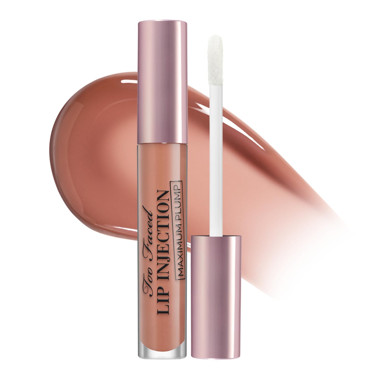 Too Faced Lip Injection Maximum Plump Extra Strength Lip Plumper Gloss | Hydrating, Volumizing, + Plumping, 0.14 Fl Oz, Honey Bear (Light Nude)