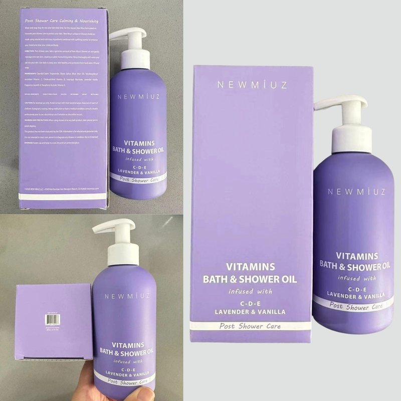 New Miuz Lavender Vitamin InShower Body Conditioner Soft Skin Natural Post Shower Care Moisturizer for Body Legs Nourishing Bath Oil Lavender Vanilla Self Care Spa Gift