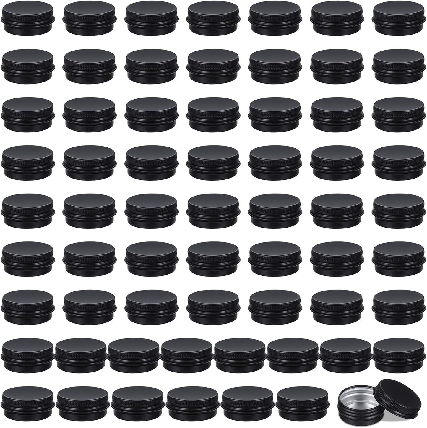 64 Pack Salve Tins - 0.5 Oz Round Lip Balm Containers | Aluminum Cosmetic Sample Jars for Travel & Storage