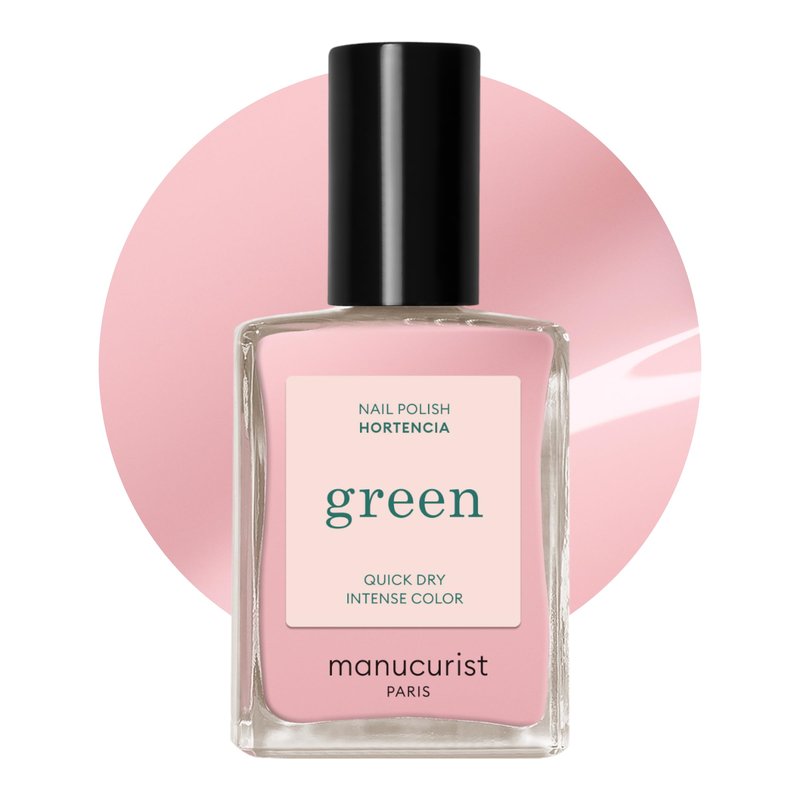 Manucurist Green Quick Dry Nail Polish Hortencia - Sheer Pale Light Pink Nail Polish - 9-Free, Plant-Based and Vegan - Non Toxic - Natural Classic - Nails Care - Manicure - Made in France - 0.5 fl oz