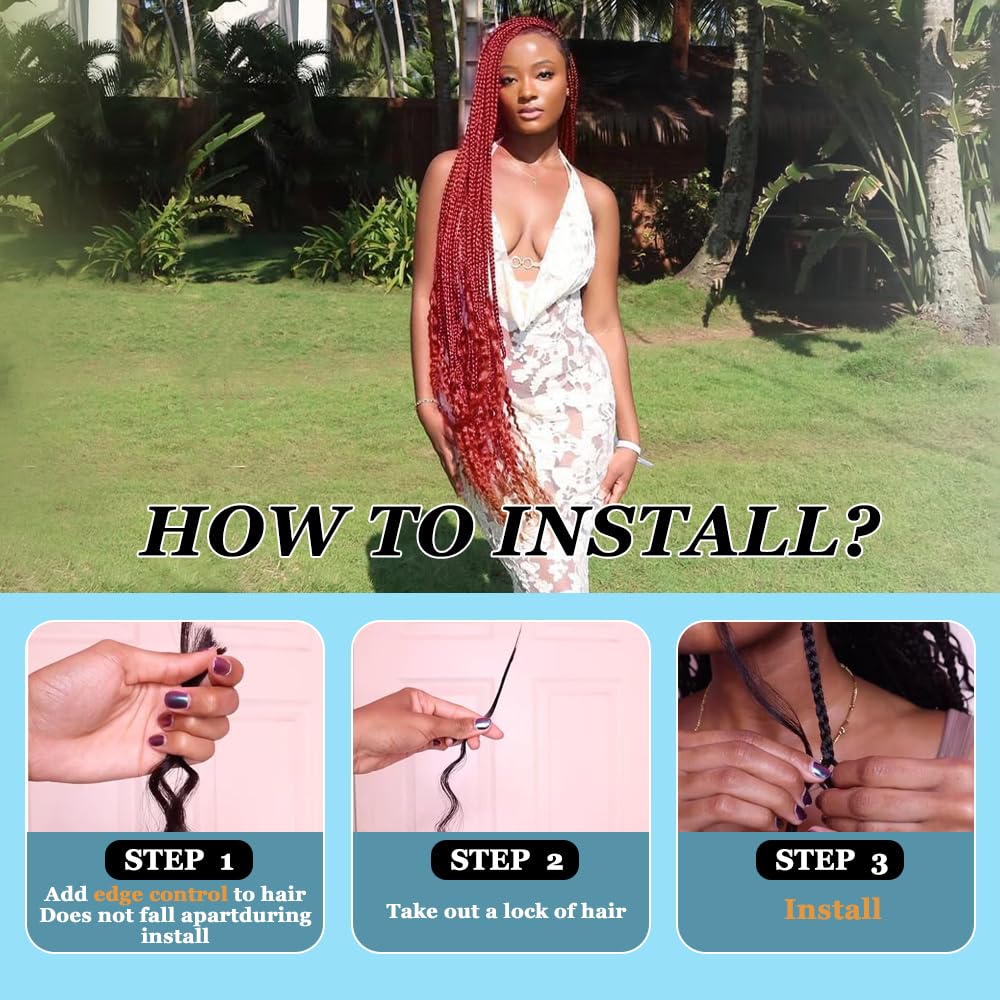 Burgundy Human Braiding Hair for Boho Braids 150g 18 inch Deep Wave Bulk Human Hair for Braiding 3 Bundles Wet and Wavy Bulk Bohemian Curly Bundles