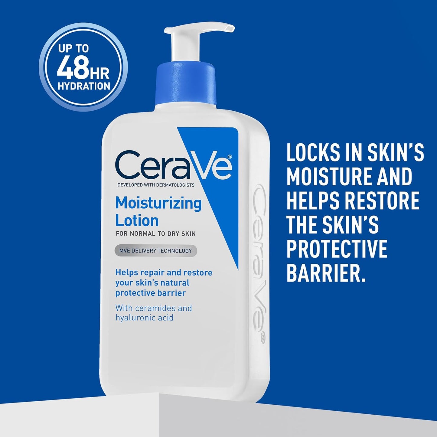 CeraVe Daily Moisturizing Lotion - Hydrating Body & Face Moisturizer with Hyaluronic Acid | Fragrance-Free, 12 oz