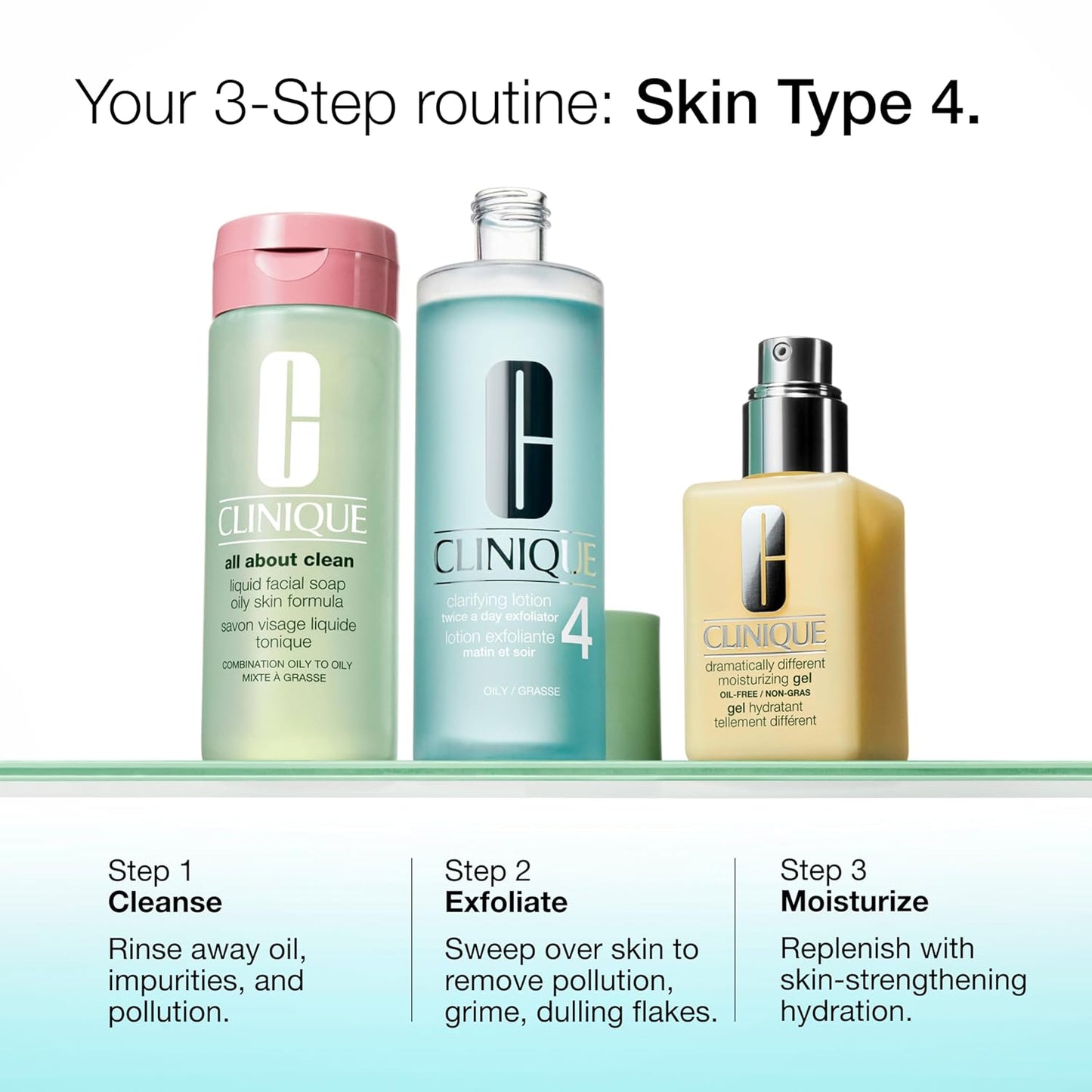 Clinique 3-Step Clarifying Lotion - Exfoliating Toner with Witch Hazel & Salicylic Acid for Oily Skin Types | 4 oz