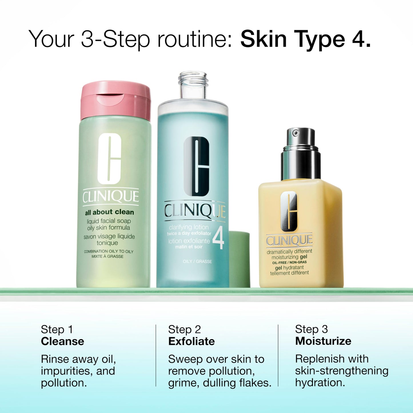 Clinique Clarifying Lotion 4 | Gentle Exfoliator For Oily Skin Types| Face Toner With Witch Hazel + Salicylic Acid | Step 2 in 3-Step Skin Care Routine, 13.5 Fl Oz