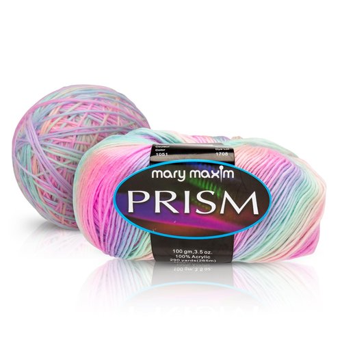 Mary Maxim Prism Yarn, Soft Acrylic Multicolor DK Yarn for Crocheting and Knitting, Light Worsted 3, Ideal for Blankets, Sweaters and Baby Projects, 3.5 oz Skein, 290 Yards - Rainbow