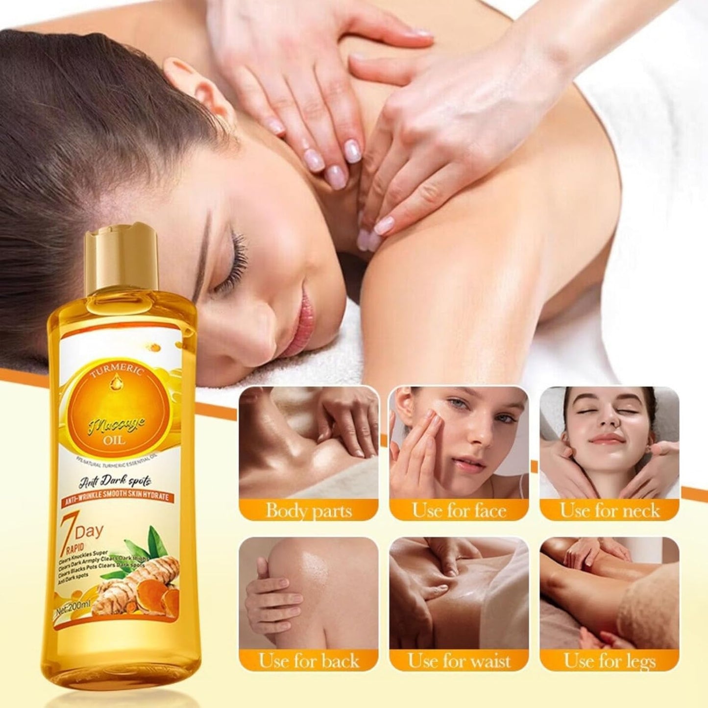 Turmeric Kojic Soap & Oil Set | Lemon Soap Bar for Spot Removal & Even Skin Tone | Honey Massage Oil for Firming & Moisturizing Skin