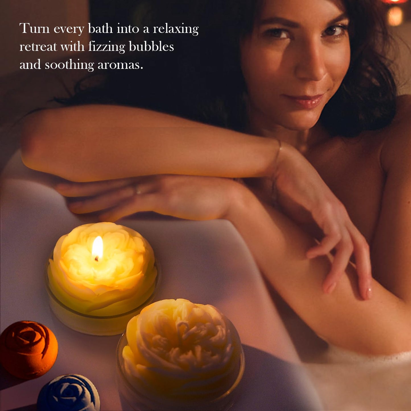 Bath Bombs for Women - 30 Pcs Handmade Natural Essential Oils Rose Bath Bombs with Scented Candles, Home Spa Fizzies Bubble Bath , Birthday Gifts for Women Her Self Care Gifts for Mom Wife (30)