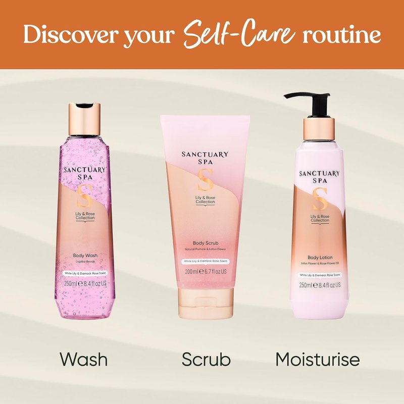 Sanctuary Spa Lily & Rose Body Lotion - Vegan Moisturizer with Lotus Flower & Vitamin C | 250ml