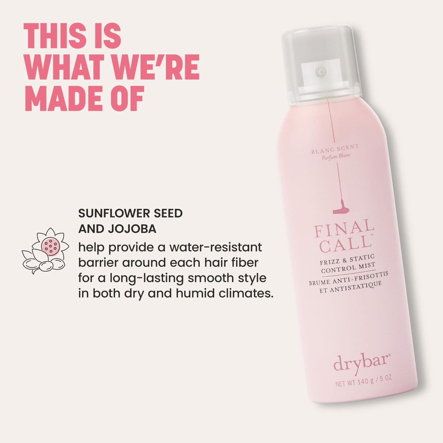 Drybar Final Call Frizz & Static Control Mist, Blanc Scent, Jumbo 10 oz