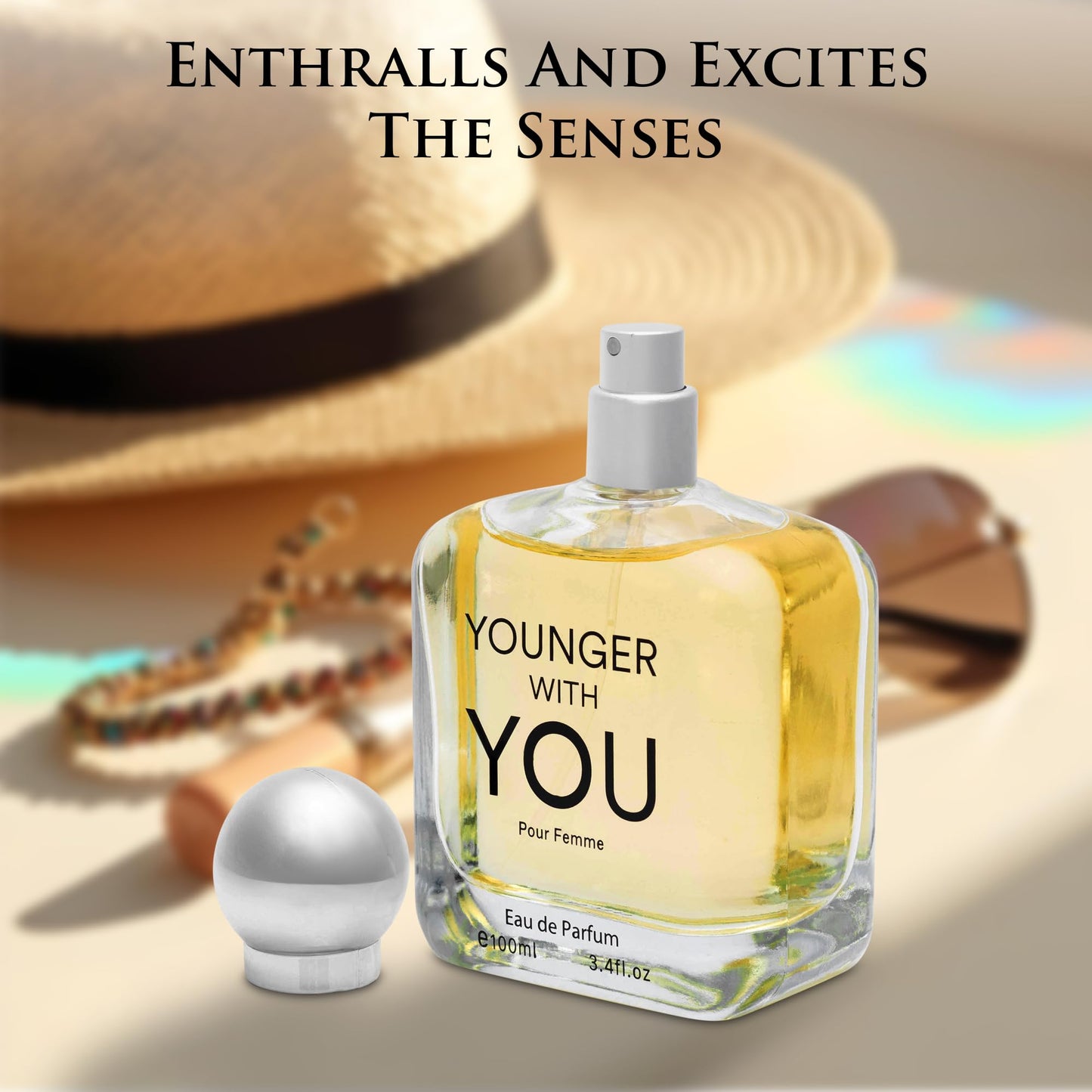 Younger With You for Women Eau De Parfum – Floral & Fruity Scent – Rose & Vanilla Base – Raspberry & Neroli Top – Natural, Mild, Paraben-Free, Vegan & Cruelty-Free – Elegant 100ml Bottle