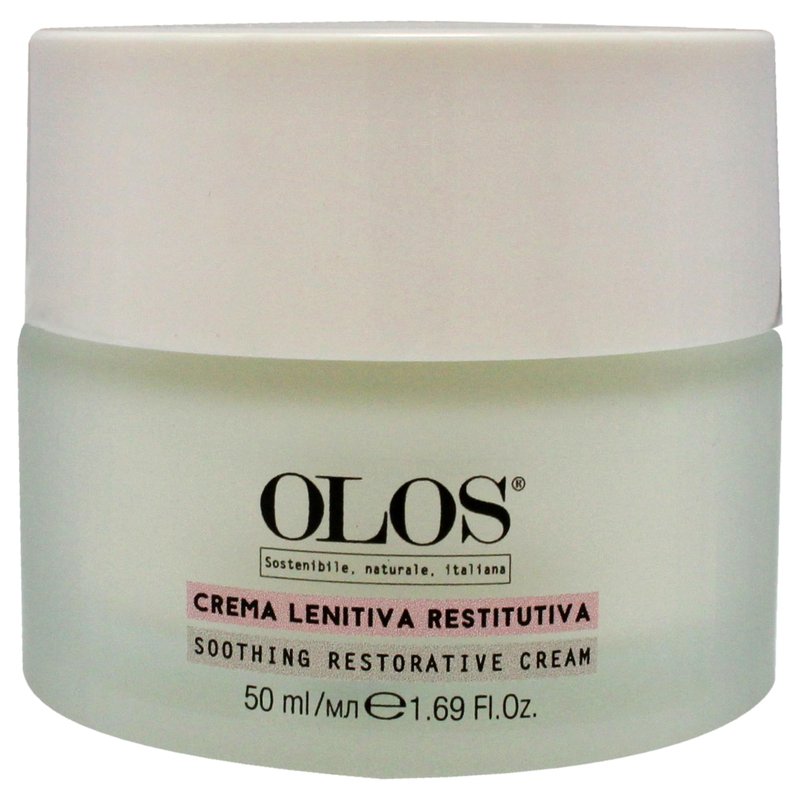 Olos Soothing Restorative Cream - Face Moisturizer - Face Lotion for Stress Signs and Redness - Face Cream with Aloe, Macadamia, Avocado Oil - 1.7 oz