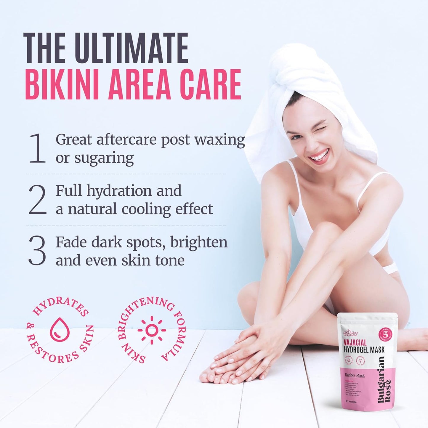 Vajacial Hydrogel Mask - Premium Deeply Purifying Jelly Mask with Bulgarian Rose Petals | Hydrating Peel-Off Kit