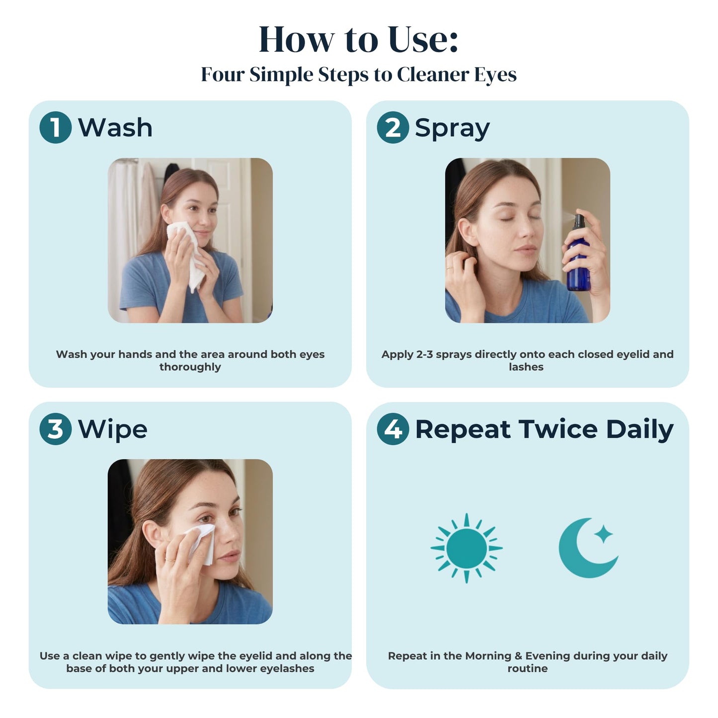 Eye Love Lid & Lash Cleanser Spray - 2oz Bottle - Gentle Everyday Pure Hypochlorous Acid Spray for Daily Eyelid Hygiene, Eye Irritation or Occasional Dryness - Preservative Free - Doctor Formulated