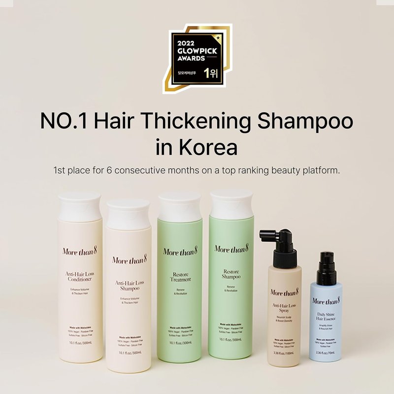 Korean Hair Thickening Shampoo - Matsutake Mushroom Formula for Hair Loss & Growth | 300ml, Vegan & Free from Parabens, Sulfates, Silicones