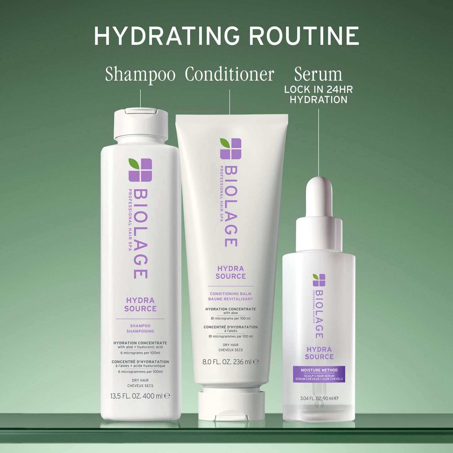 Biolage Hydra Source Conditioning Balm - Moisturizes, Detangles & Adds Softness, For Dry Hair, Infused with Fermented Aloe & Micro-Filtered Hyaluronic Acid, Vegan & Paraben-Free, 7.9 Fl Oz