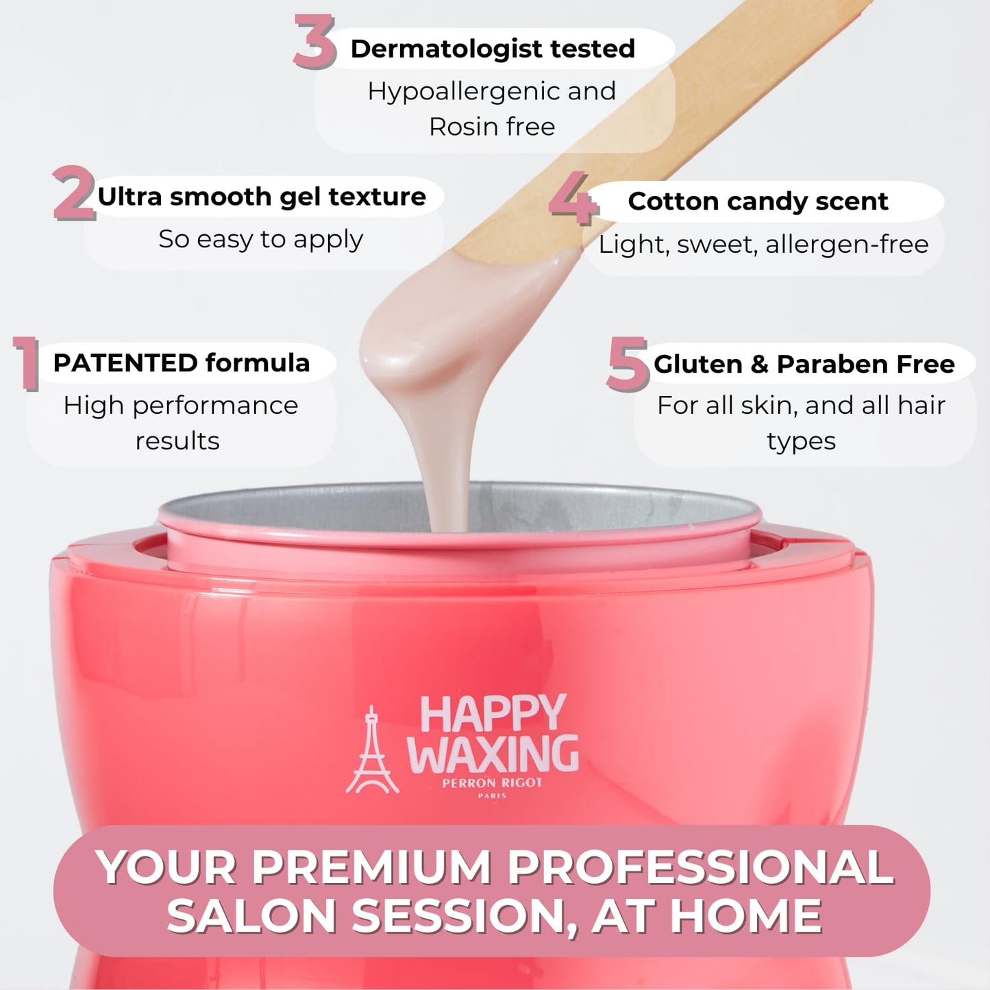 Refill Hard Wax Beads - Premium Polymer Hair Removal Wax for Sensitive Skin | 14.11oz / 400g, Painless & Hypoallergenic