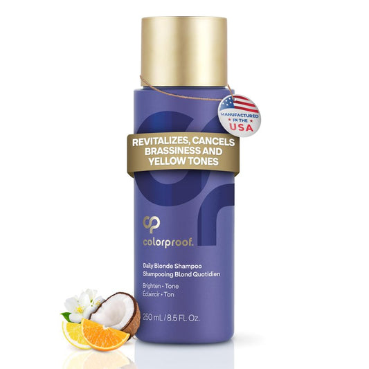 Colorproof Daily Blonde Shampoo 8.5 Fl. Oz. Sulfate Free Shampoo for Blonde Color Treated Hair with Citrus, Jasmine & Coconut Milk Scent for Cleansing & Toning