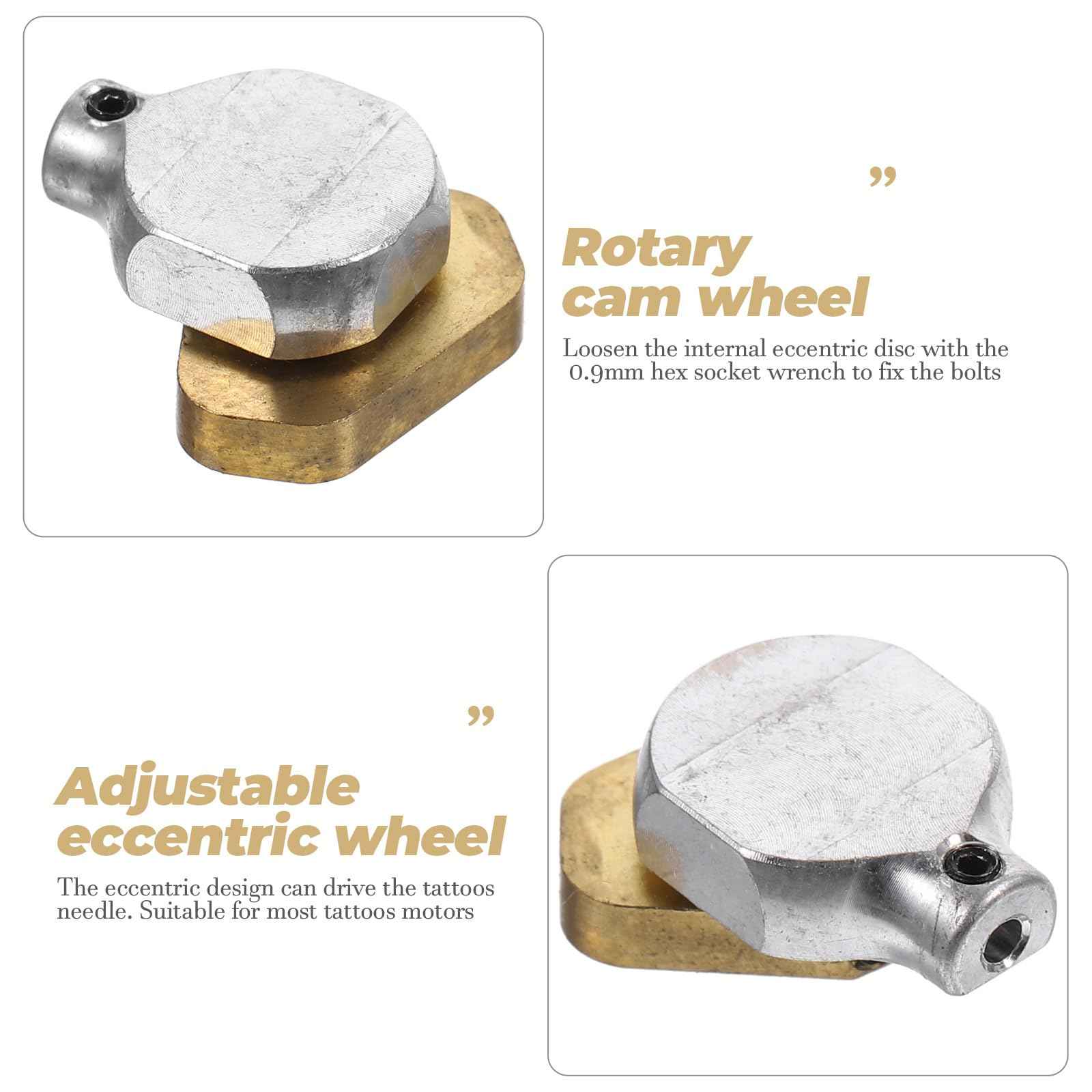 DOITOOL Wheel Bearing 6 pcs Mm Spanner Cam Screw Brass Golden Professional Tattoos Accessories Machines Wheel Wrench Hexagon Parts Alloy Adjustable Hex Rotary Bearing Eccentric Socket with Motor