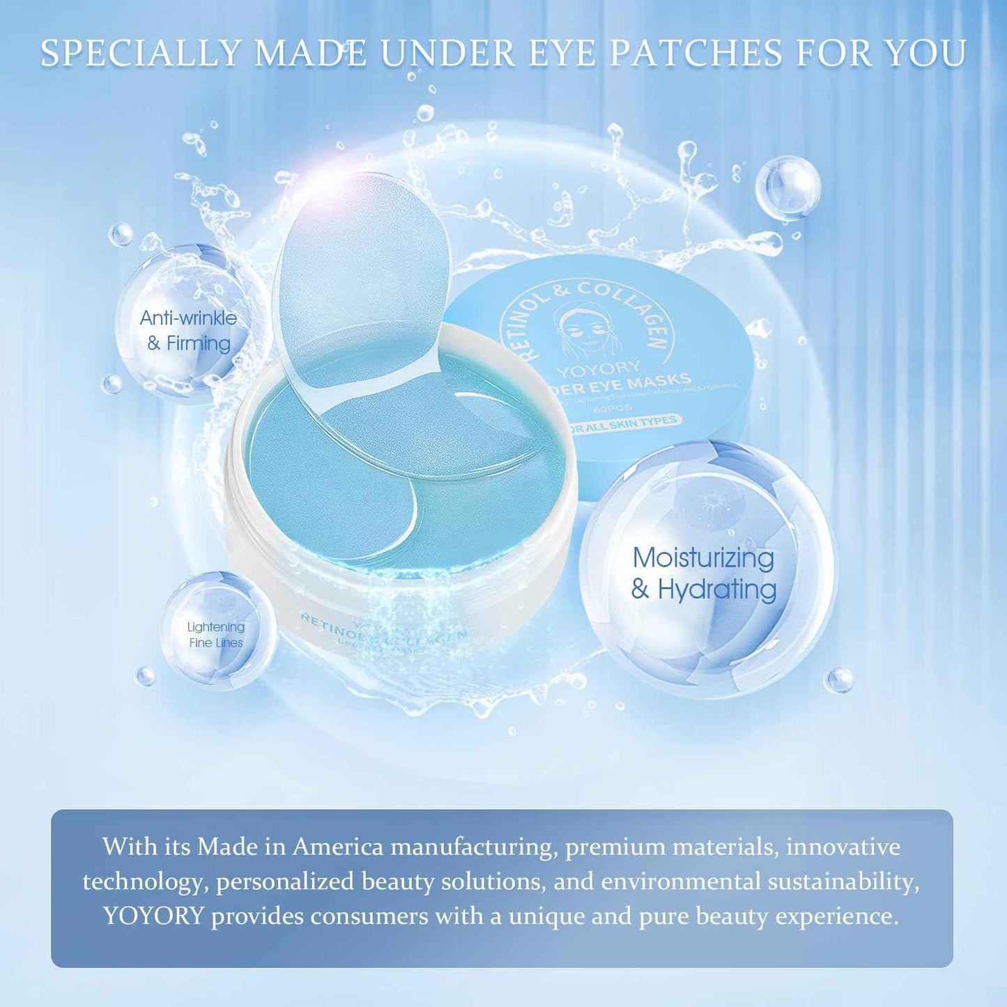 YOYORY Under Eye Patches Masks - for Dark Circles, Puffy Eyes, Fine Lines, Wrinkles, Eye Bags Treatment with Collagen and Hyaluronic Acid, Moisturizing and Hydrating (60 Pcs)