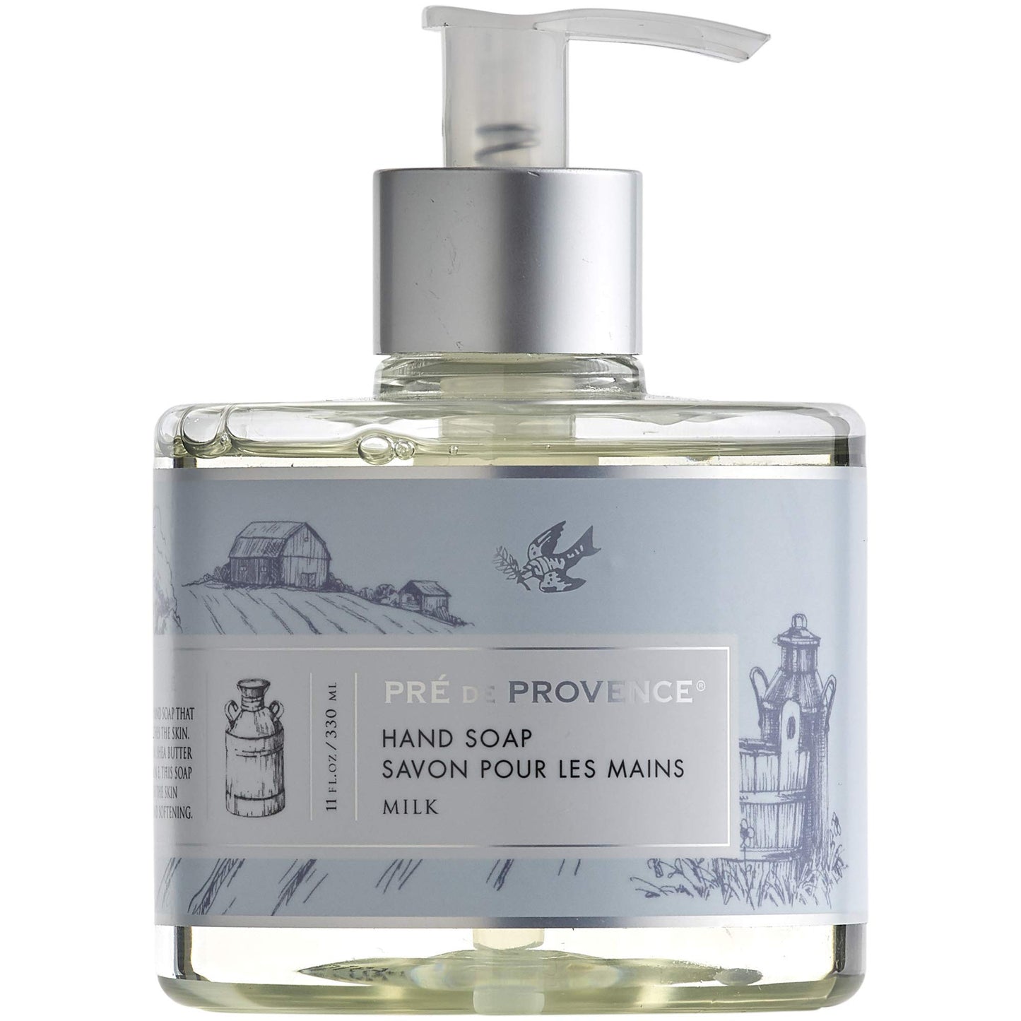 Pre de Provence Collection Shea Butter Enriched Soothing & Moisturizing, Liquid Soap, 11 fl oz, Milk