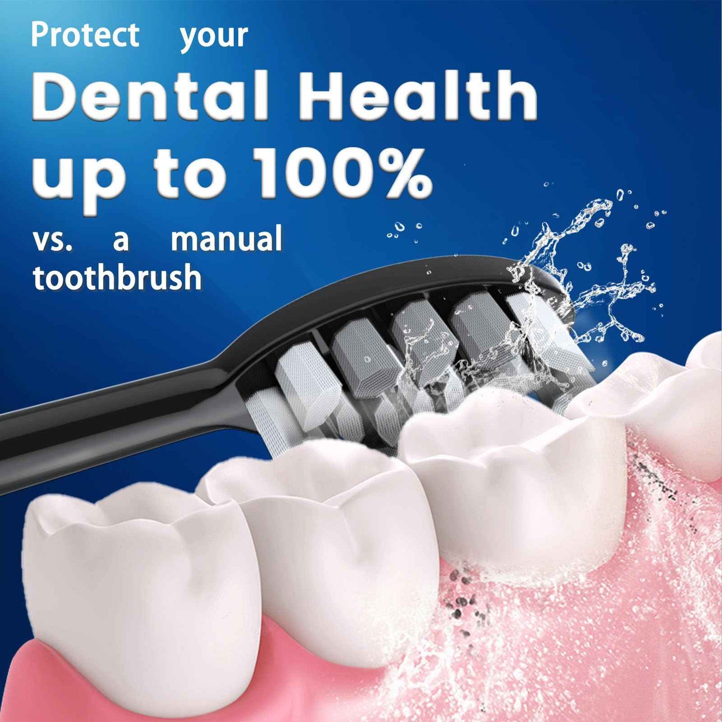 Lumivoid Sonic Electric Toothbrush with 10 Brush Heads for Adults and Children, Up to 30 Days on a Single Charge, 5 Modes, Built-in 2-Minute Smart Timer, IPX8 Waterproof Electric Toothbrush (Black)