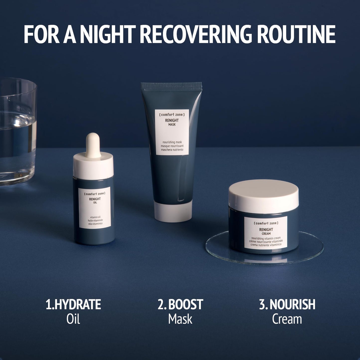 [ comfort zone ] Renight Nourishing Vitamin Cream, Night Treatment, Antioxidant, Softens, Relaxes, Certified Organic Goji Berry, Macadamia Oil, Hyaluronic Acid, Dry & Stressed Skin, 2.03 Fl Oz