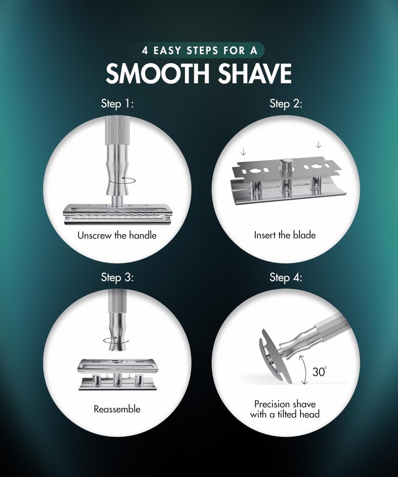 Utopia Care Double Edge Safety Razor for Men & Women with 10 Premium Stainless Steel Blade Refills, Reusable Single Blade Razor, Silver