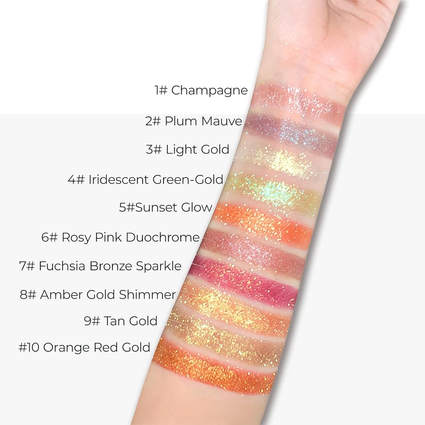 Duochrome Glitter Eyeshadow - Ultra-Fine Color Shifting Metallic Shimmer | Long-Lasting Holographic Makeup (#1 Champagne Pink)