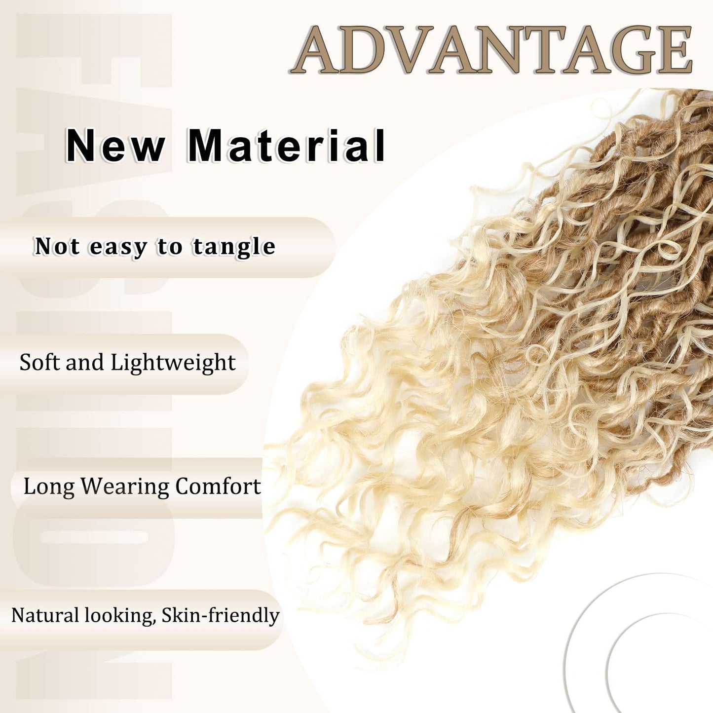 Molleas Goddess Locs 14inch, 9 Packs Faux Locs for Black Women, Pre-Looped Boho Crochet Hair With Curl Ends (14inch, Pack of 9, 27/613)