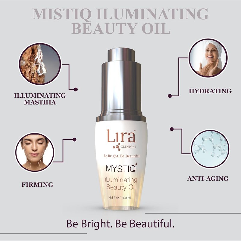 Lira Clinical MYSTIQ iLuminating Beauty Oil - Vitamin C & Plant Stem Cell Extract for Hydrated Skin | 0.5 Oz