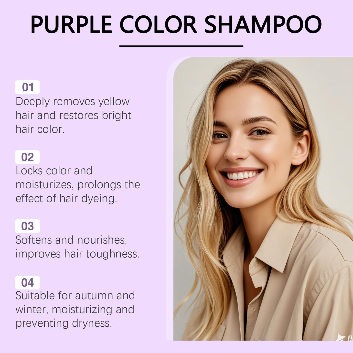 Purple Hair Mask with Keratin, Deep Conditioner and Toner for Blonde, Brassy Hair, Remove Yellow Tones & Condition Dry, Damaged Hair, Repair & Nourishment Treatment For Bleached Treatment, 100g/3.53oz