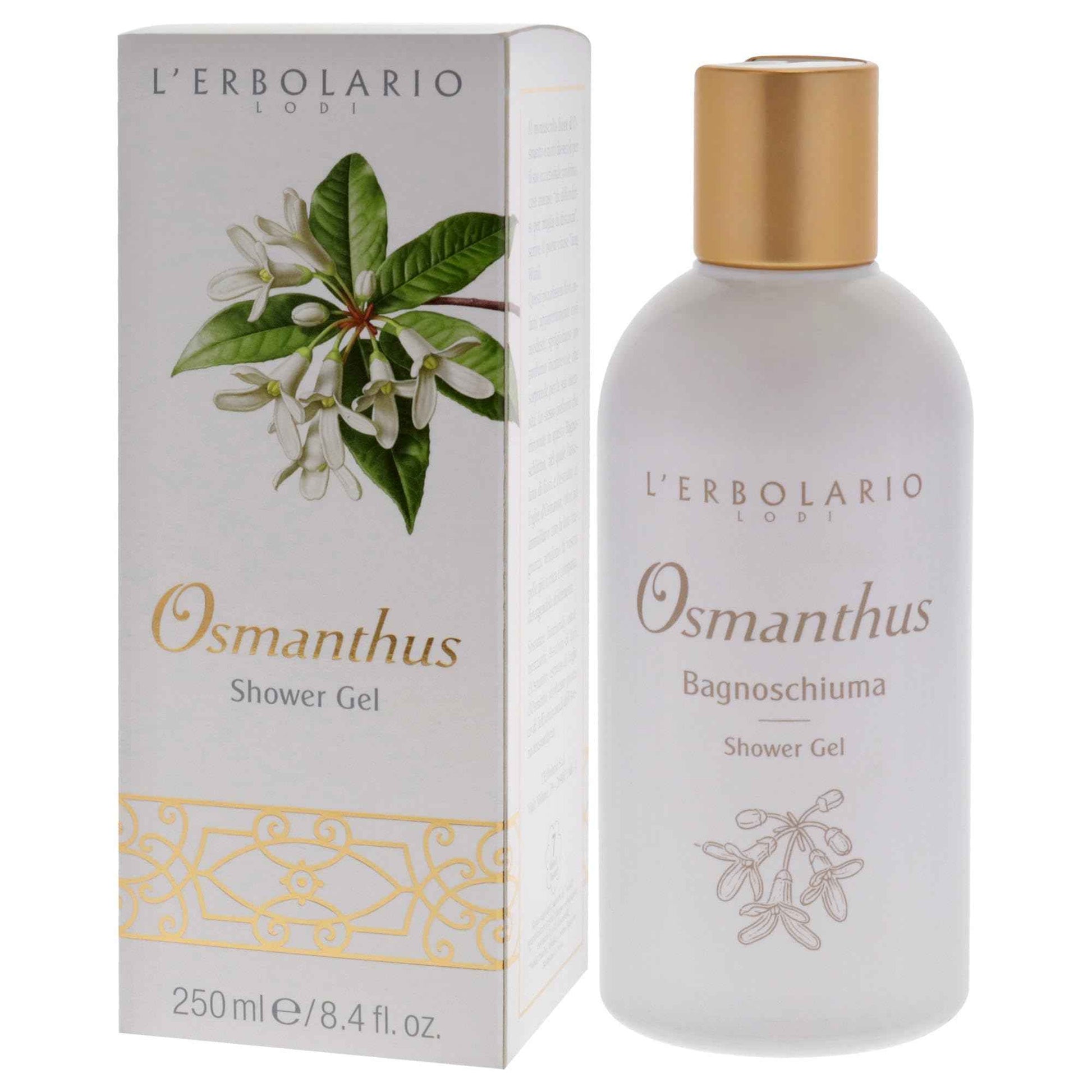L'Erbolario Shower Gel - Moisturizing Body Wash with Floral Fragrance - Toning and Protecting Floral Body Soap for Radiant Skin - Osmanthus - 8.4 oz