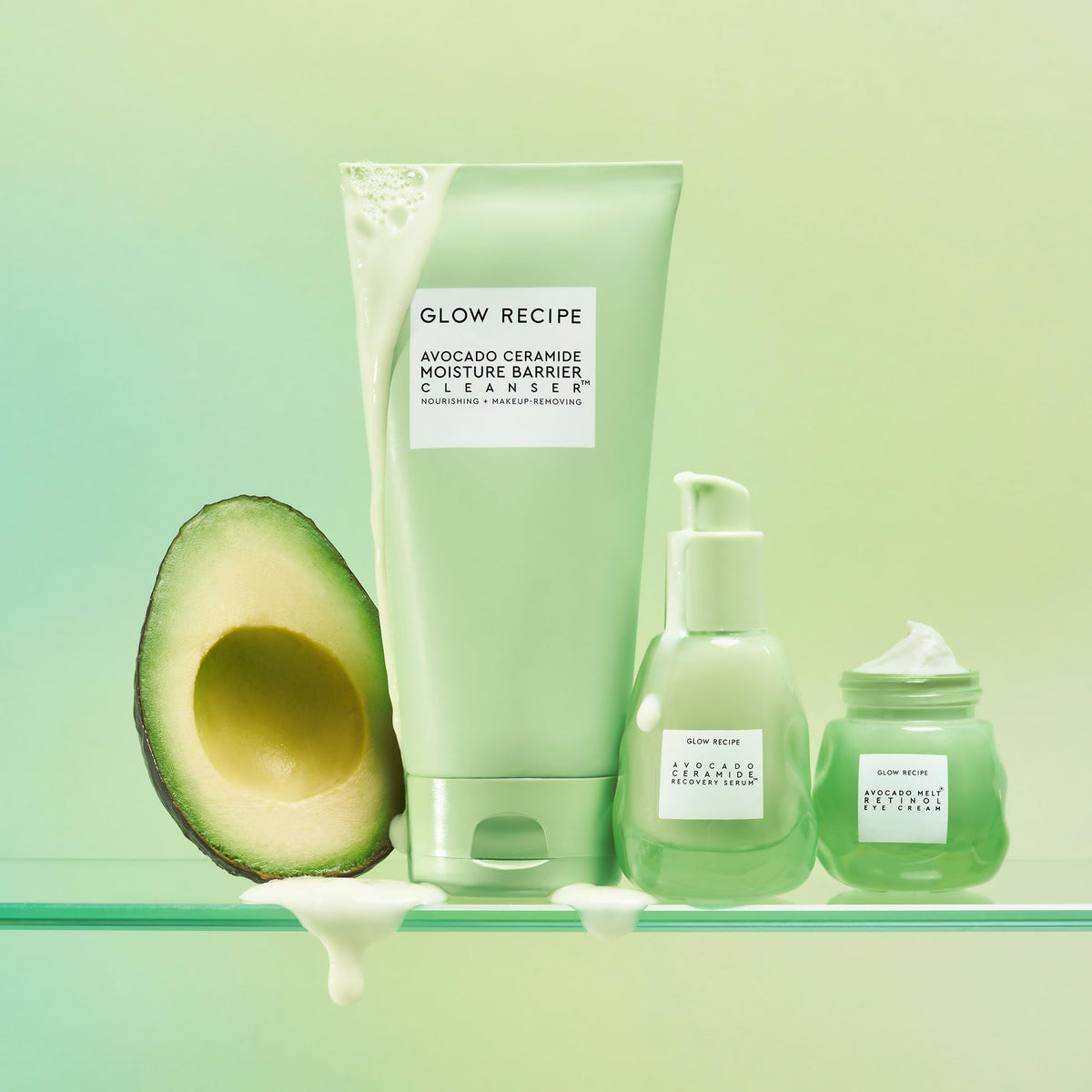 Glow Recipe Avocado Ceramide Facial Cleanser, Korean Double Cleanse Second Step, Hydrating Gel-to-Foam Face Wash for Dry Skin, Barrier Support, Hyaluronic Acid + Colloidal Oatmeal (150ml)